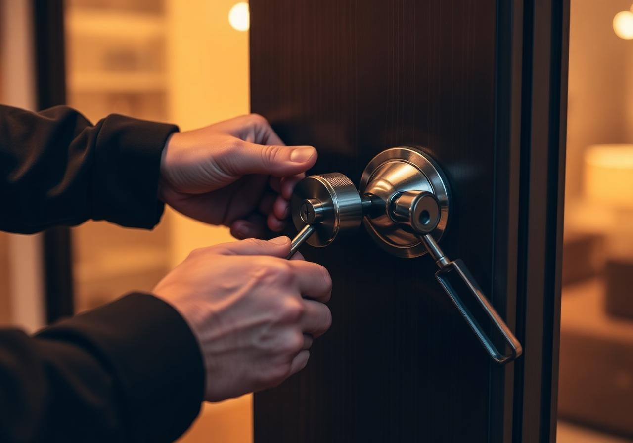Pose d'une serrure A2P sur porte d'appartement